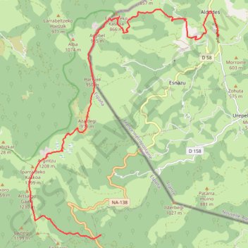 Trace GPS La crêtes W des aldudes, itinéraire, parcours