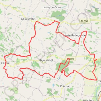 Trace GPS Vallons du Lectourois - Fleurance, itinéraire, parcours