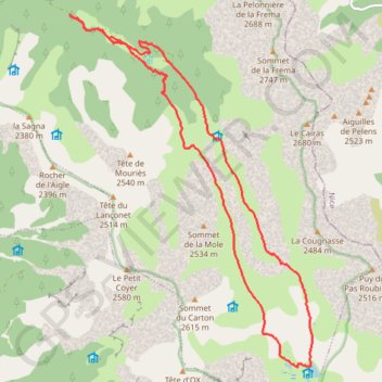 Trace GPS Colmars les lacs de Linin, itinéraire, parcours