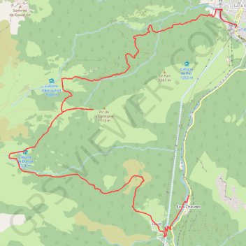 Trace GPS Traversée Eaux-Chaudes Laruns par le Pic de la Gentiane, itinéraire, parcours