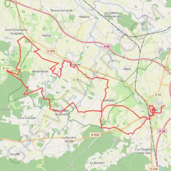 Trace GPS Le sentier des Mégalithes Ornaises - Sées, itinéraire, parcours