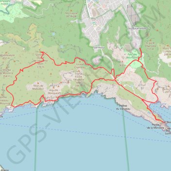 Trace GPS Las Calanques - Marseilleveyre, itinéraire, parcours