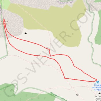 Trace GPS Pié Ferré au départ de la cabane de Châtillon, itinéraire, parcours