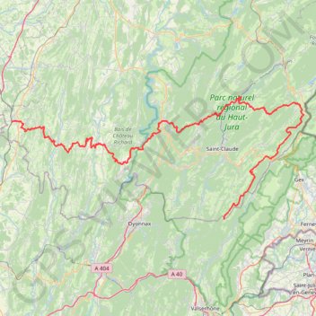 Trace GPS De Saint-Amour à La Pesse par le Crêt Pela sur le GR9, itinéraire, parcours