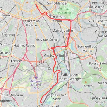 Trace GPS RER C - Juvisy (Choisy-Le-Roi) > Paris Austelitz, itinéraire, parcours
