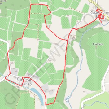 Trace GPS Castelmoron-d'Albret par Saint-Martin-du-Puy, itinéraire, parcours