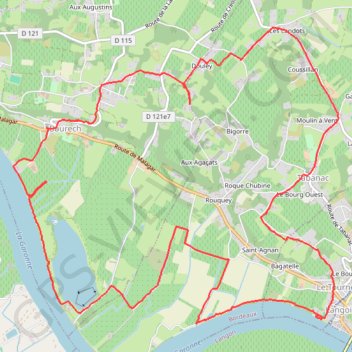 Trace GPS La Garonne et les coteaux, itinéraire, parcours