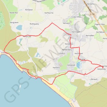 Trace GPS ERDEVEN (la cote) dit Meunier, itinéraire, parcours