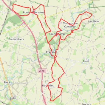 Trace GPS Balade autour de Grandchamp, itinéraire, parcours