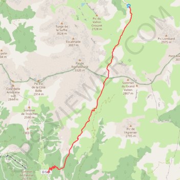 Trace GPS Fonds de Cervières - Souliers (Tour du Queyras), itinéraire, parcours