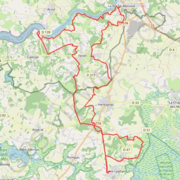 Trace GPS Saint-Lyphard - La Roche-Bernard, itinéraire, parcours
