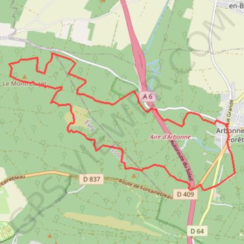 Trace GPS Arbonne-la-Forêt, itinéraire, parcours