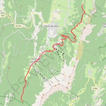 Trace GPS Vercors Quatre Montagnes-cabane de Carrette les Allières, itinéraire, parcours