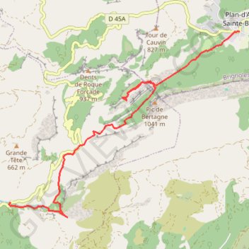 Trace GPS Plan d'Aups Saint Pons, itinéraire, parcours