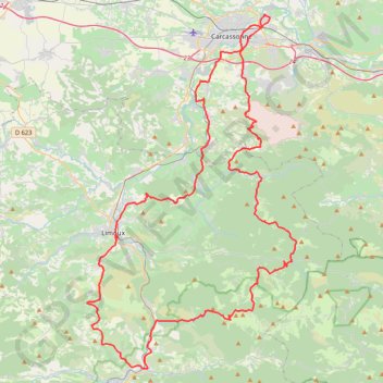Trace GPS Sortie carcassonne limoux couiza carcassonne, itinéraire, parcours