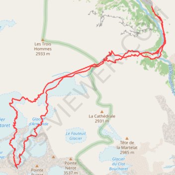 Trace GPS Col Claire, versant Nord, itinéraire, parcours