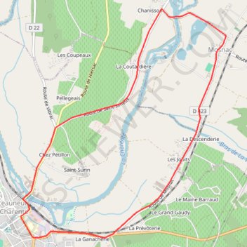 Trace GPS Circuit famille - Châteauneuf-sur-Charente, itinéraire, parcours