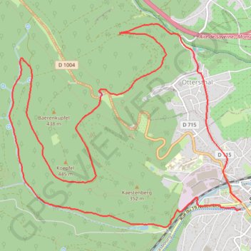 Trace GPS Saverne - Ottersthal, itinéraire, parcours