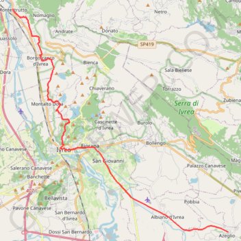 Trace GPS De Settimo Vittone à Azeglio, itinéraire, parcours