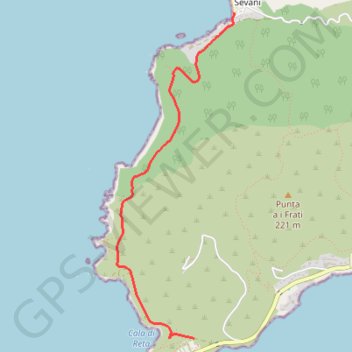 Trace GPS Ajaccio - chemin de la corniche, itinéraire, parcours