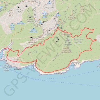 Trace GPS Traversée des Arches des Cailles depuis Callelongue, itinéraire, parcours