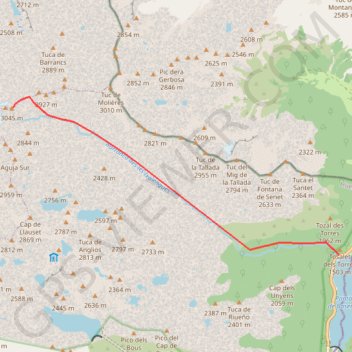 Trace GPS Fourche du Vallon Bleu depuis le pont de Salenques, itinéraire, parcours
