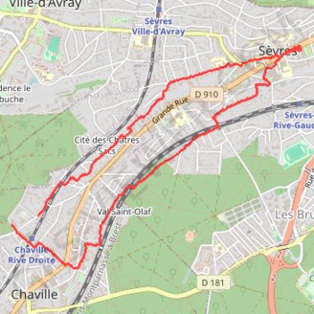 Trace GPS Promenade à Sèvres, itinéraire, parcours