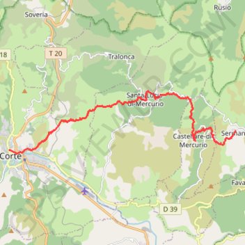 Trace GPS Mare a Mare Nord - De Sermano à Corte, itinéraire, parcours