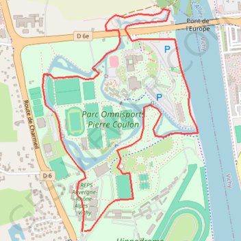 Trace GPS Tour du Parc Omnisport, itinéraire, parcours