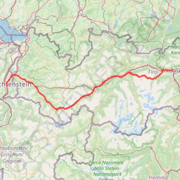 Trace GPS Innsbruck - Vaduz, itinéraire, parcours
