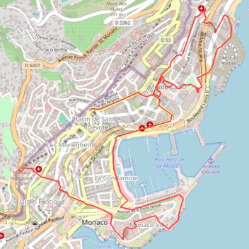 Trace GPS Monaco, itinéraire, parcours