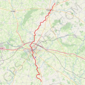 Trace GPS Mayenne - Chateau Gontier, itinéraire, parcours