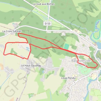 Trace GPS Le Parc du château de la Roche Bagnoles, itinéraire, parcours