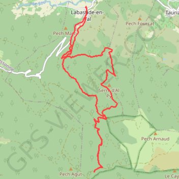 Trace GPS Labastide en Val 16.7 538, itinéraire, parcours