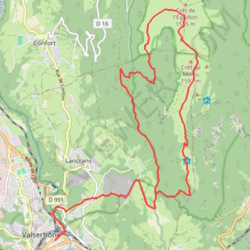 Trace GPS Bellegarde Crêt de la Goutte, itinéraire, parcours