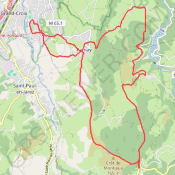 Trace GPS Lorette croix du mazet, itinéraire, parcours
