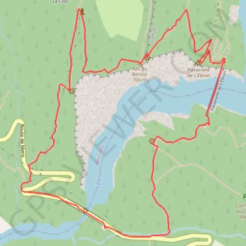 Trace GPS Pas du Berlioz par la Passerelle himalayenne de l'Ébron depuis le Pont de Brion, itinéraire, parcours