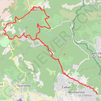 Trace GPS Montauroux - Mons, itinéraire, parcours