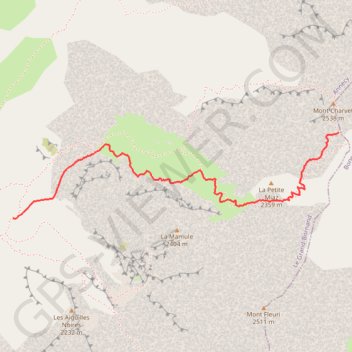 Trace GPS Mont Charvet, combe ouest, depuyis la Bombardellaz, itinéraire, parcours