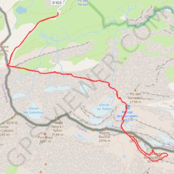 Trace GPS Casque Marboré, itinéraire, parcours