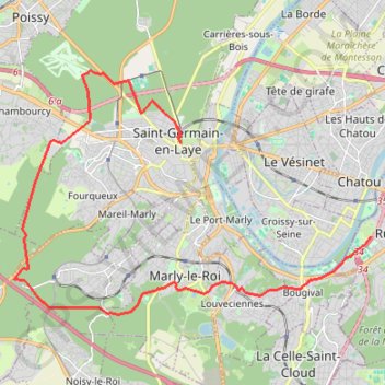 Trace GPS Forêt de Marly, itinéraire, parcours