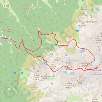Trace GPS Croix de belledonne, itinéraire, parcours
