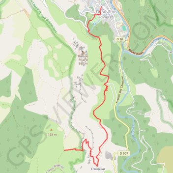 Trace GPS Florac Menhir côte 1083 par Croupillac, itinéraire, parcours