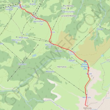 Trace GPS Balade dans le Val d'Arly - Le Mont Joly, itinéraire, parcours