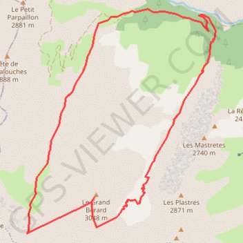 Trace GPS Grand Berard par Pas de Reverdillon, itinéraire, parcours