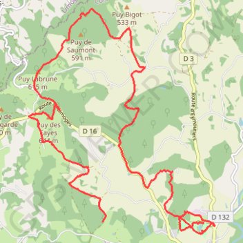 Trace GPS Chamberet, Les Fayes, itinéraire, parcours