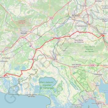 Trace GPS Aigues Mortes Cavaillon, itinéraire, parcours