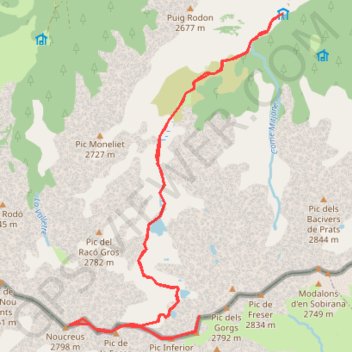 Trace GPS Haute vallée de la Carança, itinéraire, parcours