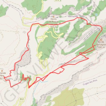 Trace GPS Pic de bertagne plans d'aups, itinéraire, parcours