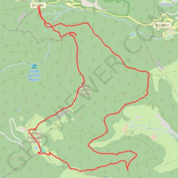 Trace GPS Col Oderen Tete de Fellering marche nordique, itinéraire, parcours
